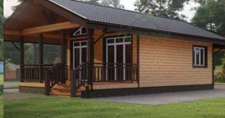 Проект одноэтажного дома из бруса с террасой - Строительство в Усть-Джегуте от Строй-Стд от 132847 руб.